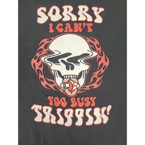 Spencer's Graphic Tshirt - Too Busy Trippin - Psilocybin Mushroom- Size L